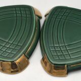 Set of 3 ART CERAMIC TRIVETS and BOTTLES by Poët Laval