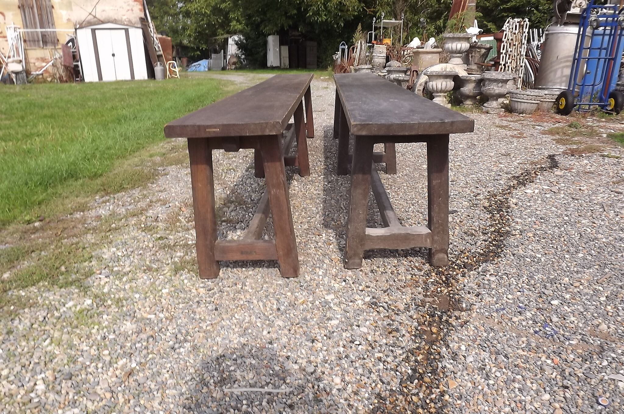 Pair of oak benches
