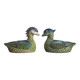 Vintage glazed ceramic duck pair, pottery