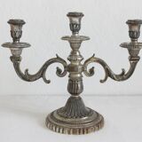 3-spoke candlestick in silver metal