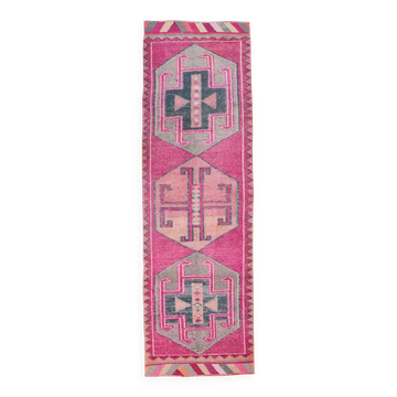 Pink Salmon Oriental Oushak Runner Rug, 96x318Cm