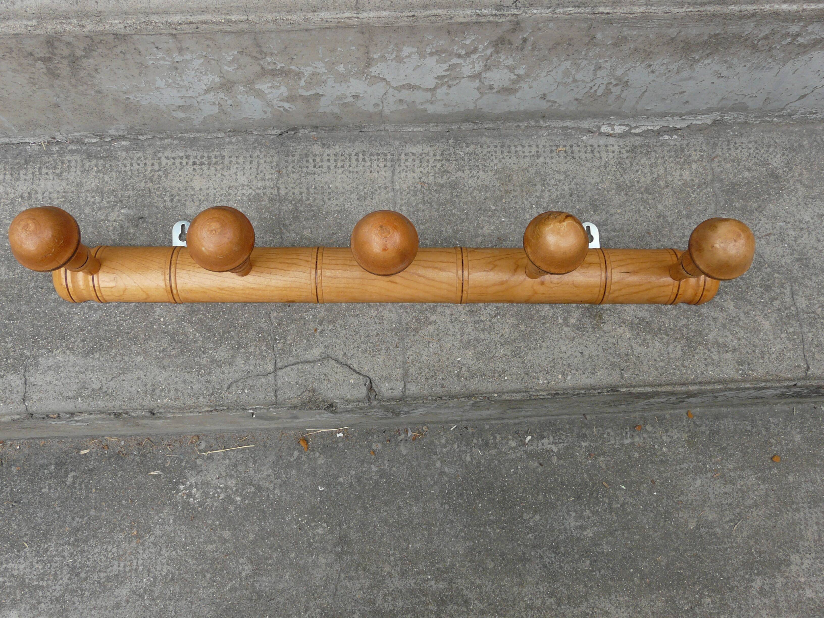 Bamboo bamboo coat rack 5 hooks