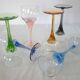 6 colorful vintage crystal wine glasses