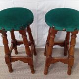 Paire de tabourets de bar années 70