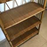 Library shelf in rattan 50s