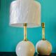 Paire de lampes de chevet en laiton et métal laqué écru, Danemark 1960