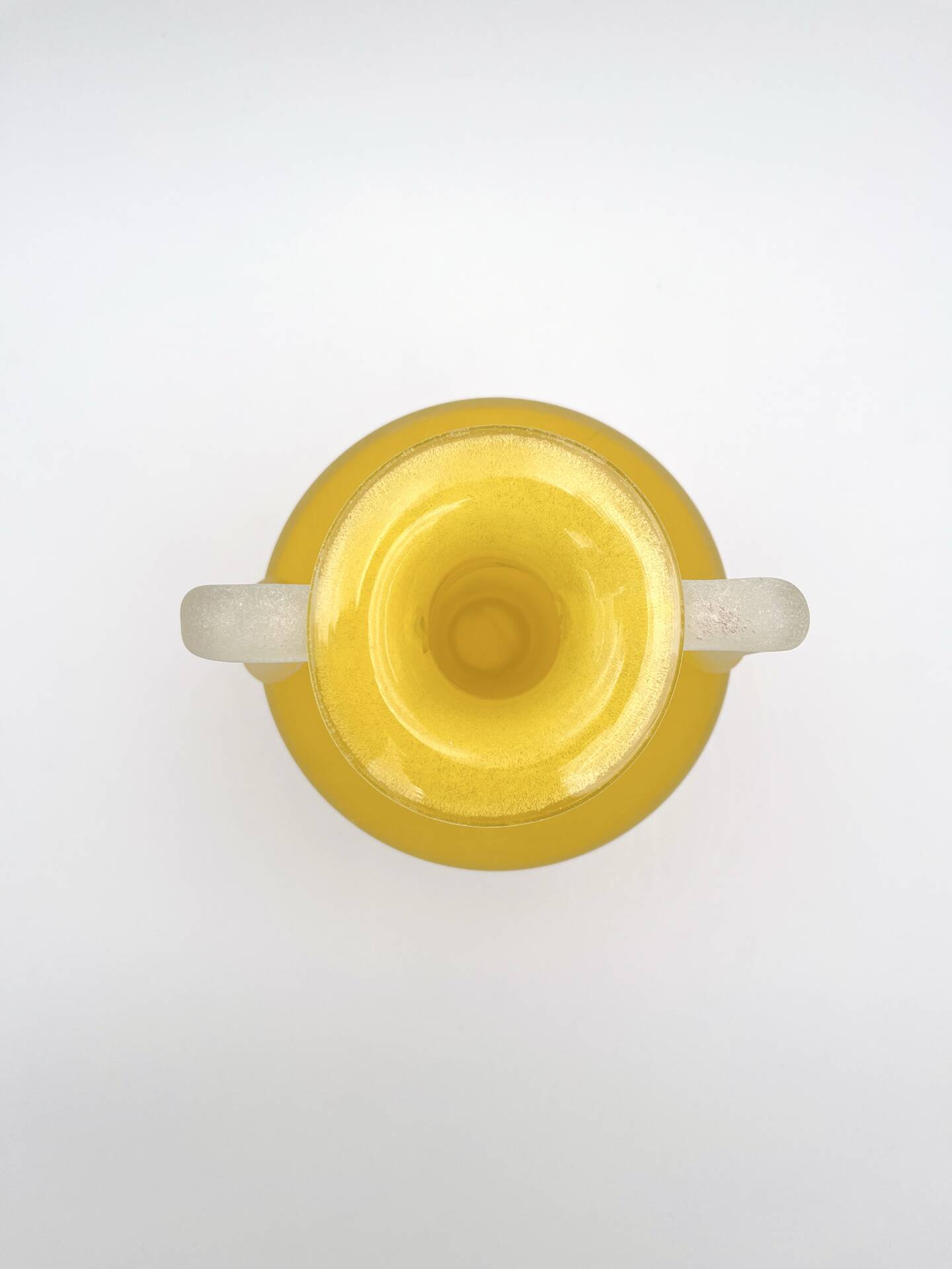 Vase Amphore Murano Scavo Jaune Safran Taillé  Cenedese