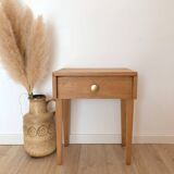 Vintage solid oak bedside table