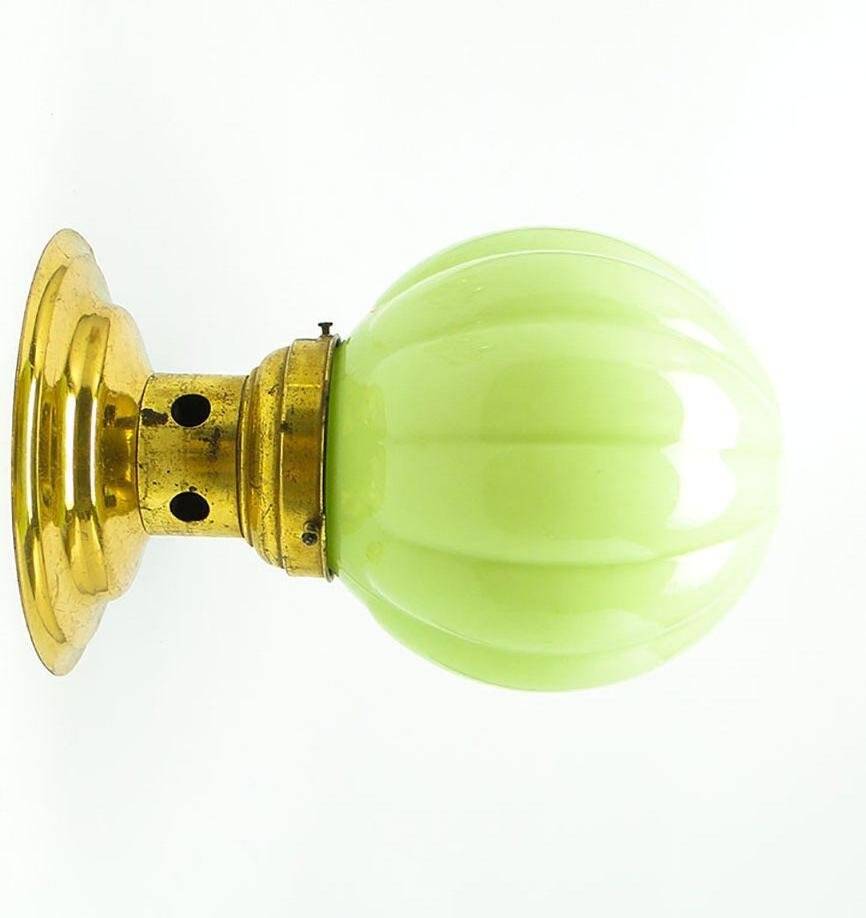 Art Deco brass and glass ceiling lamp, Germany, 1930s