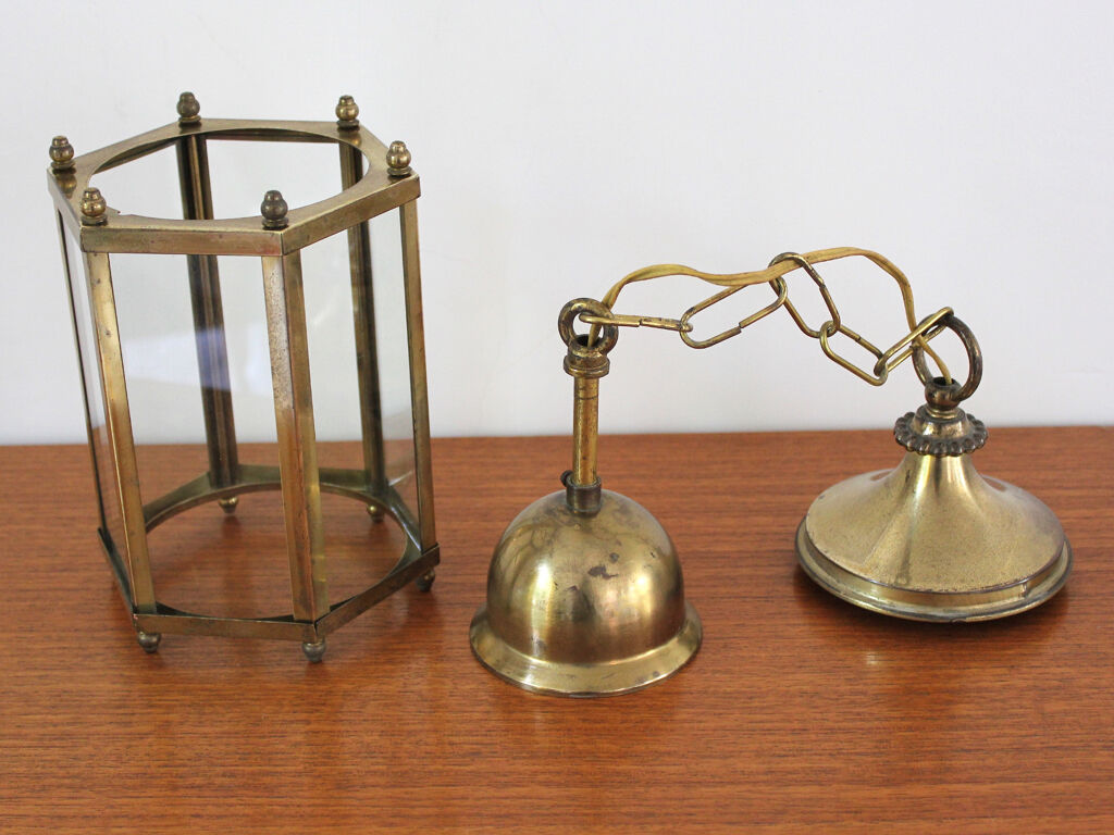 Glass lantern and brass