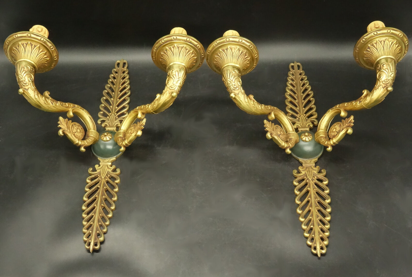Pair of Empire style palmette sconces - Hettier & Vincent