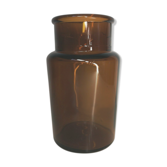 Pot en verre vintage marron