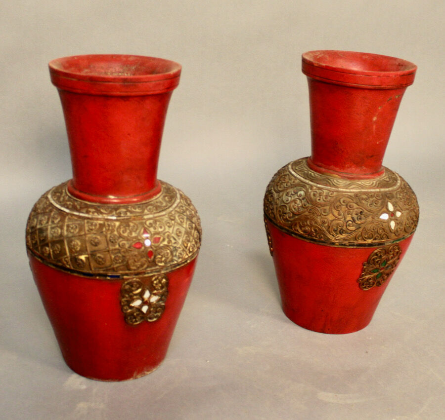 Pair of vases in cooked earth Asia