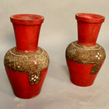 Pair of vases in cooked earth Asia