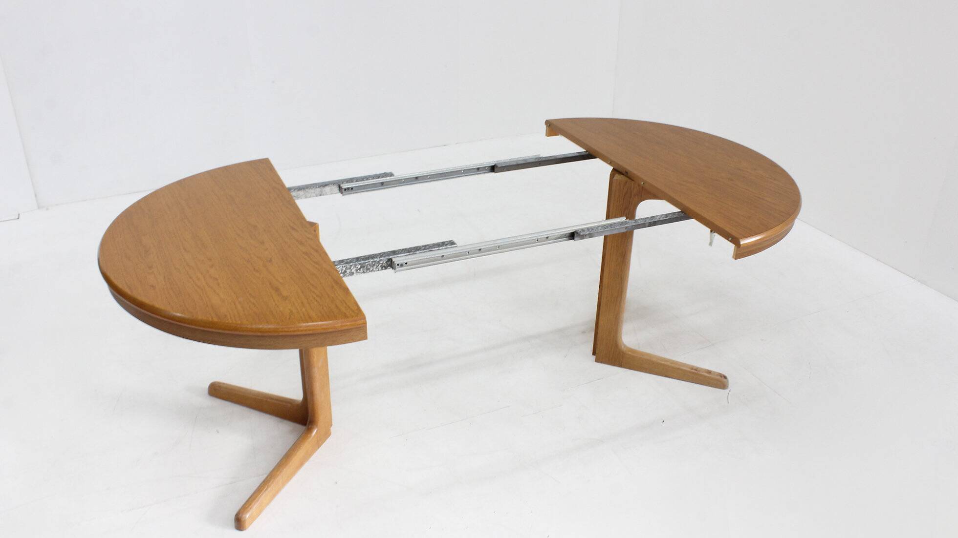Vintage Danish round extendable dining table 1960s