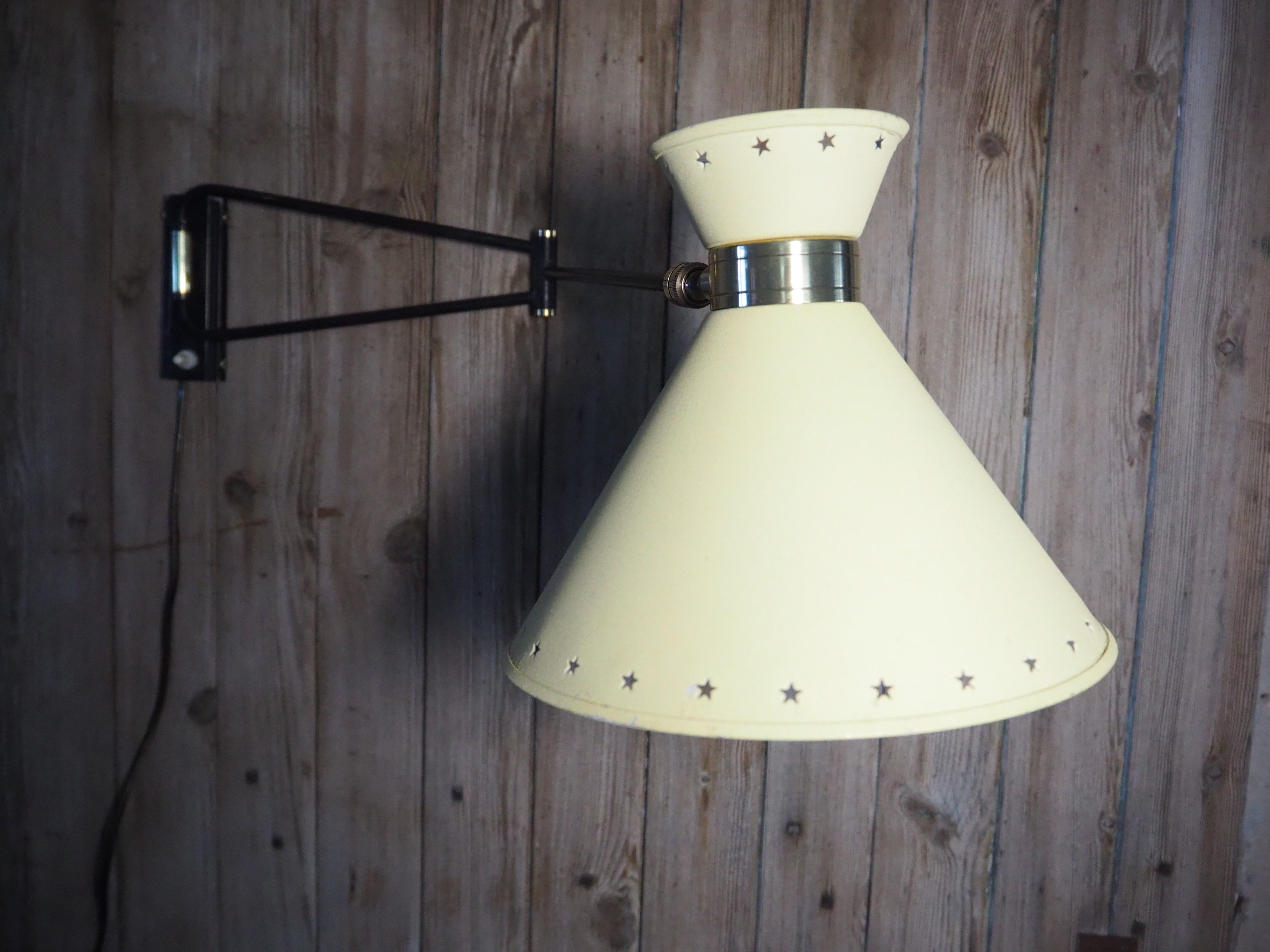 Diabolo articulated wall lamp by designer René Mathieu