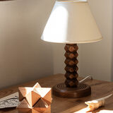Lamp base in oak or walnut wood, 60s