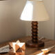 Lamp base in oak or walnut wood, 60s