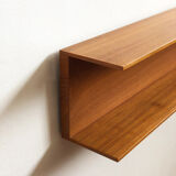 Wooden open wall shelf, 200cm, designed by Walter Wirz for Wilhelm Renz, Germany