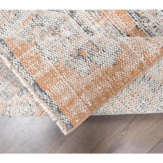 1960s 1 Turkish Hand-Knotted Geometric Runner Rug 87x334