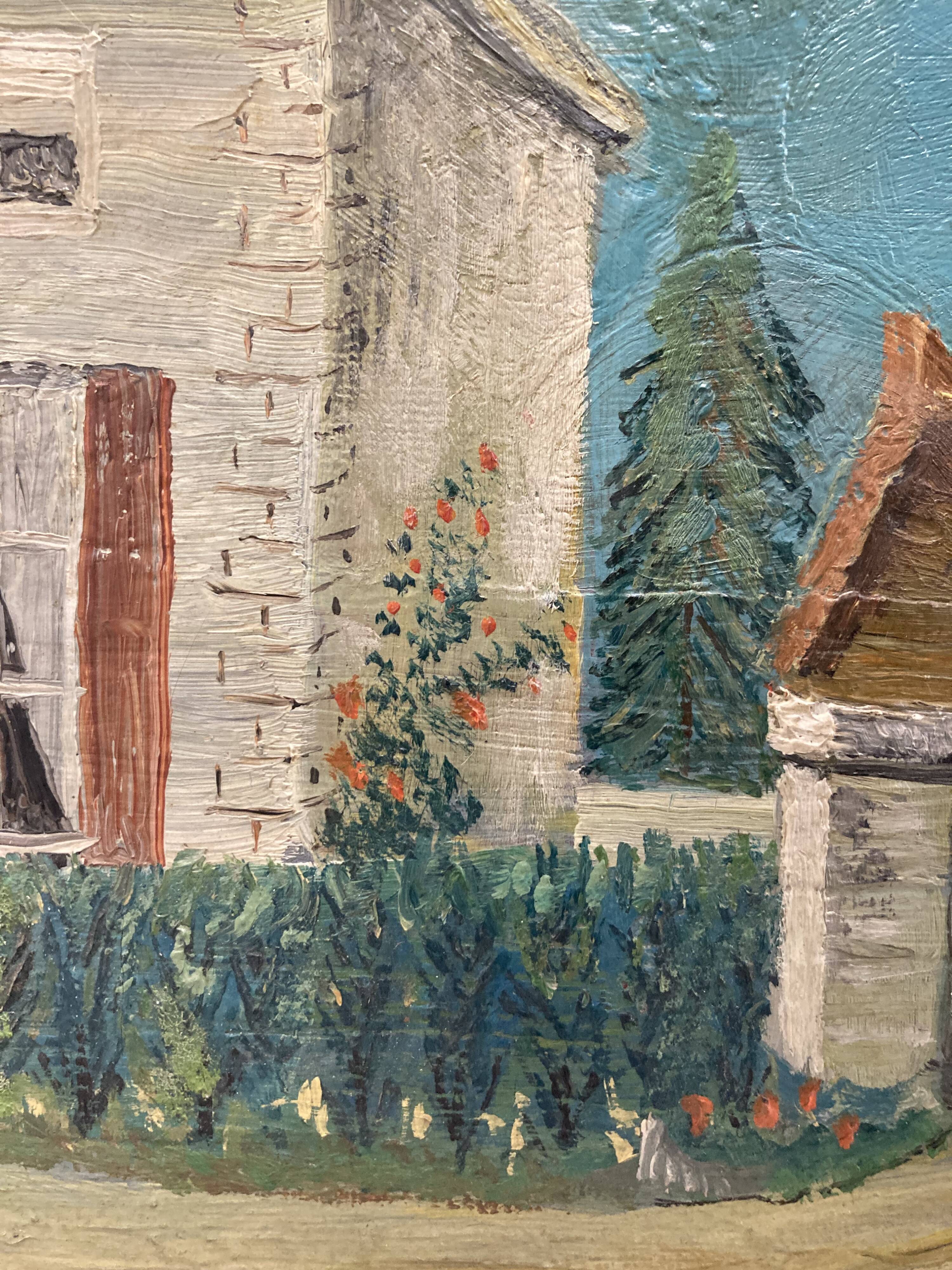 Oil on vintage canvas