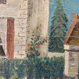 Oil on vintage canvas