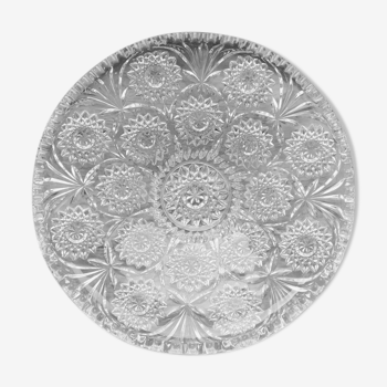 Engraved glass dish