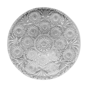 Plat en verre gravé