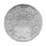 Plat en verre gravé