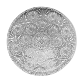Engraved glass dish