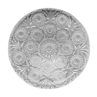 Engraved glass dish
