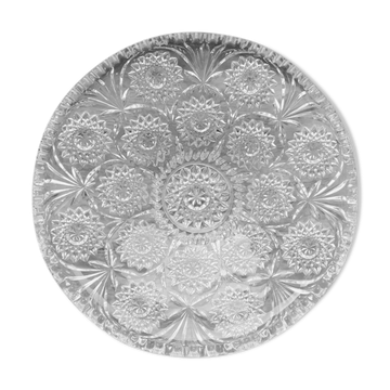 Plat en verre gravé