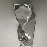 Black tinted glass vase with crumpled effect
