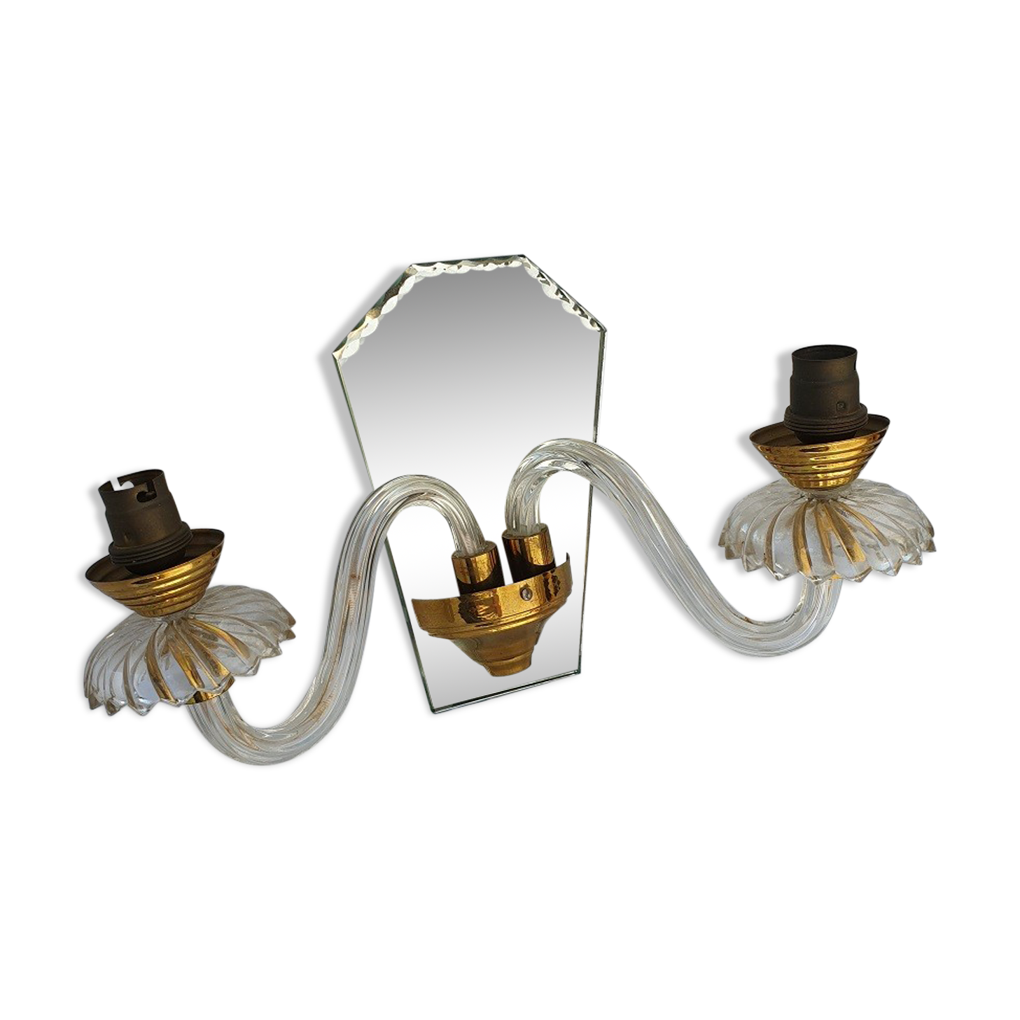 Glass mirror wall light