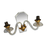 Glass mirror wall light