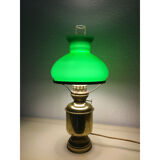 Green opaline kerosene lamp