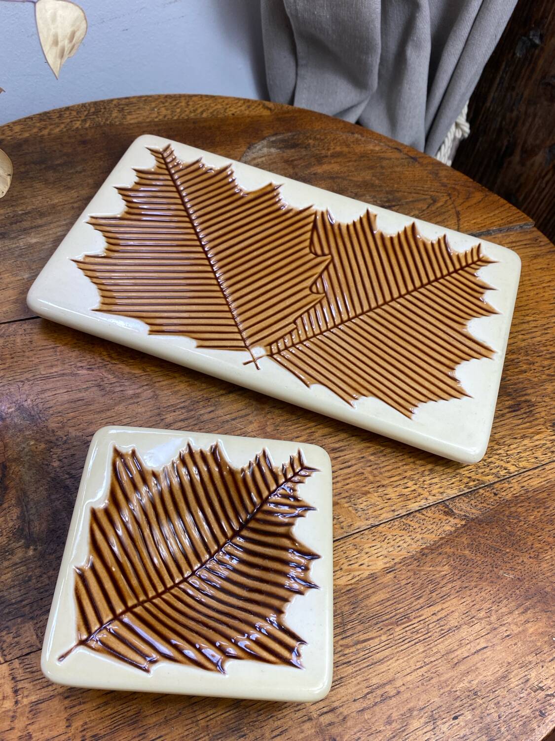 Verceram ceramic tray and butter dish