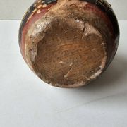 Kabyle Algerian pottery oil jar with polychrome geometric decorations