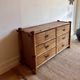 Commode sideboard vintage en bambou à 6 tiroirs,