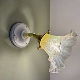 Vintage tulip wall light in iridescent glass