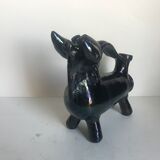 Pitcher forms Taurus terracotta glazed black vintage 60s black decoration