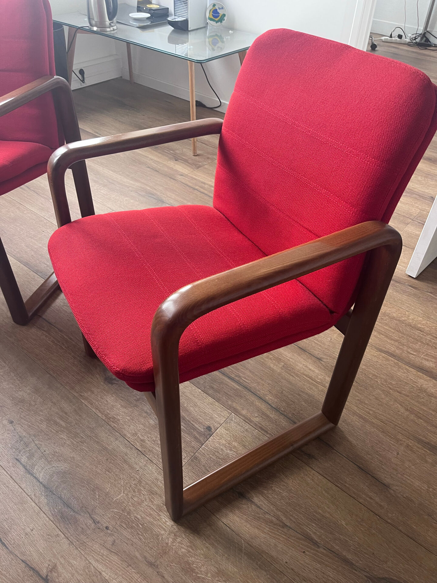 Vintage red armchairs