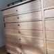 Antique workshop furniture in solid oak, 14 drawers