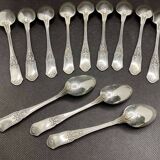 Set of 12 small BOULENGER spoons in silver-plated metal