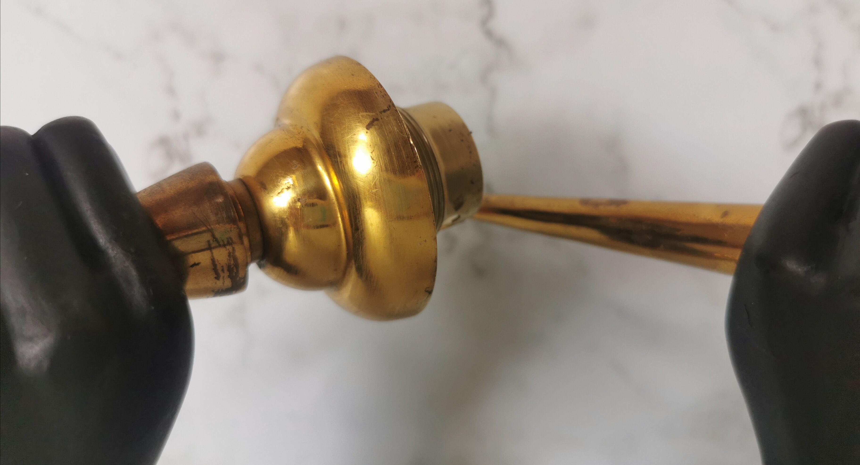 Pair of brass hand flare appliques