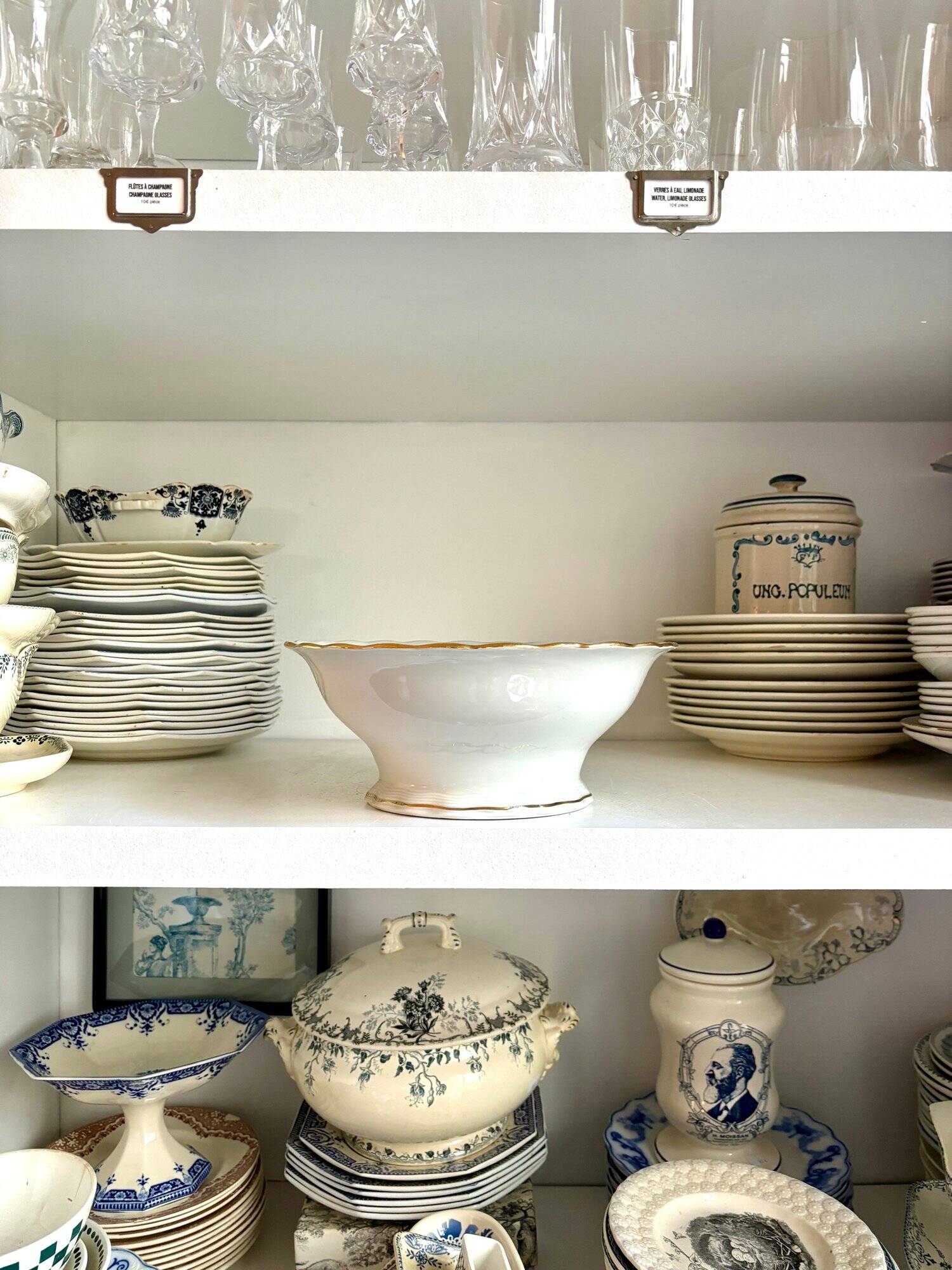 ULIM salad bowl in white and gold Limoges porcelain