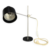 Adjustable Black Bakelite Industrial Table Lamp / Czechoslovakia, 1970s