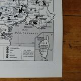 Original lithograph on France (geological + mining)