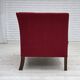 1970s, Danish 2-seater sofa, original red furniture wool, ash wood.