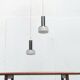 Suspended glass and chrome lamps model P105 German Mid-Century Space Age from the 1960s by Staff, set of 2.